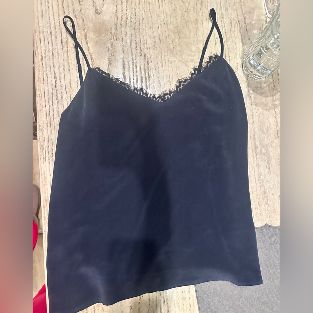 L'AGENCE Black Lace-Edged Camisole